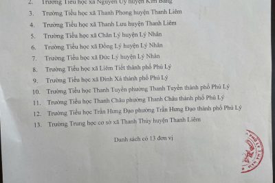 Thông báo công khai tin tức về kiểm định chất lượng giáo dục và chuẩn Quốc gia của trường Tiểu học Liêm Tiết năm học 2025 -2026